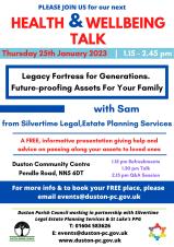 Health & Wellbeing Talk - Future proofing assets for your family