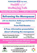 Health & Wellbeing Talk - Reframing The Menopause