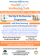 Health & Wellbeing Talk - Get Up & Go Programme